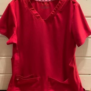 Red scrub top